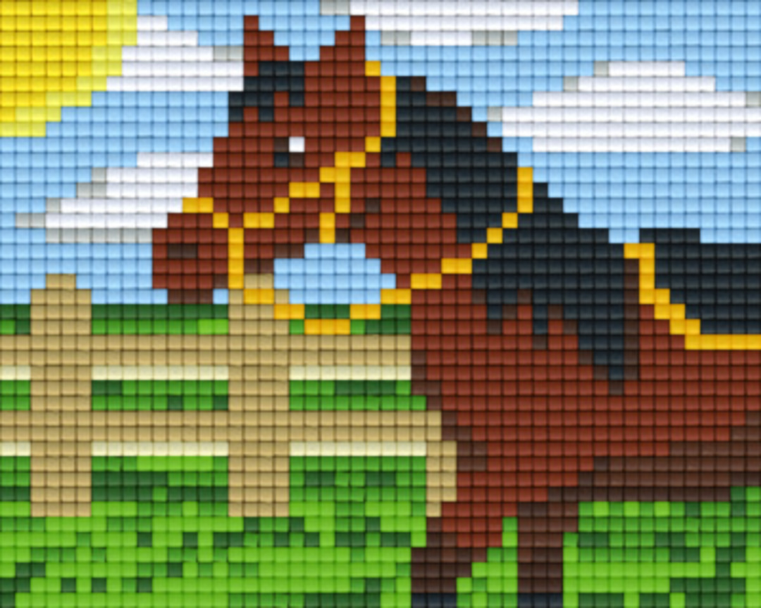 Horse In Paddock One [1] Baseplate PixelHobby Mini-mosaic Art Kits image 0